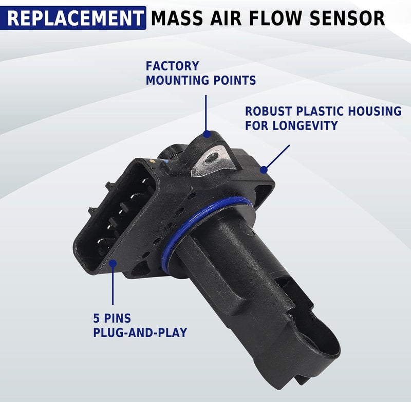 RICH AUTO Mass Air Flow Sensor 22204-22010 MAF Sensor Compatible with Lexus ES300/ES330/GS300 Toyota Camry/Matrix/Prius/Tacoma/Yaris Scion XA/XB - Replacement 222040C020 2220422010 22204-0C020 197-6030 - Image 3